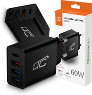 RÝCHLA SIEŤOVÁ NABÍJAČKA CUB 4v1 60W 1xUSB-C PD + 2xUSB-A 2A + 1xQC 3.0