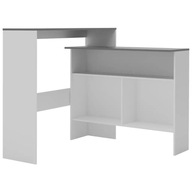 vidaXL barový stôl s 2 doskami biela a sivá 130 x 40 x 120 cm