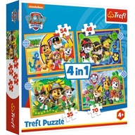 PUZZZLE 4V1 PUZZZLE PRE DETI PRÁZDNINOVÁ Tlapková PATROL PAW 207 EL 4+ KOCKY