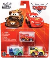 Autá Autá Mini pretekári 3-balenie Autá CARLA VELOSO JEFF CORVETTE Lightning McQueen