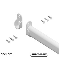 Biela oválna tyč na šaty 150 cm + 2 madlá