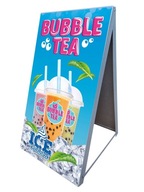 Reklamná tabuľa BUBBLE TEA 100x50cm, kov