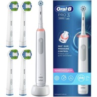 Biela súprava elektrickej zubnej kefky Oral-B Pro 3 3000 Sensitive Clean