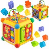 INTERAKTÍVNE VZDELÁVACIE KOCKY SORTER PUZZLE HUDBA ZVUK 6V1