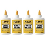 Bic White Glue tekuté lepidlo, biely aplikátor na drevený papier, 118 ml, 4 ks