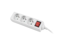 Lanberg Power strip 1,5 m, biela, 3 zásuvky,