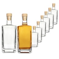 6x FĽAŠA 500ML KOŇAČOVÉ SKLO WHISKY BIMBERS LIKÉRY S KORKOM DARČEK