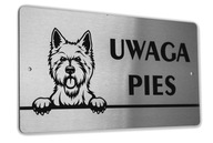 INOX tanier ATTENTION DOG West Highland Terrier