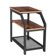 Malý čierny nočný stolík vyrobený z kovu