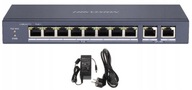 SWITCH PoE 8+2 pre IP kamery HIKVISION 60W 2x Uplink