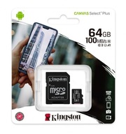 Adaptér pamäťovej karty KINGSTON MicroSD 100 MB 64 GB