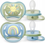 Avent ULTRA AIR ortodontický cumlík 0-6m silikónový 2 kusy + puzdro