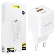 Dudao | Mini USB nástenná nabíjačka USB-A USB-C PPS GaN 33W | biely