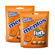 Mentos Fanta žuvacie cukríky oranžové dražé 160g x2