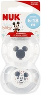 NUK Silikónový cumlík 6-18 m Disney Mickey Mouse 2 ks, sivý