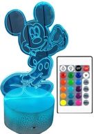 3D LED LAMPA MICKEY MOUSE MINNIE COLOR + USB DIAĽKOVÉ OVLÁDANIE