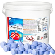 CHLOR MULTI TABLETY 12v1 BAZÉNOVÁ CHEMIKÁLIA MODRÁ 3kg MALÉ 20g NTCE x150