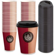 Papierové poháre 300 ml + viečko Set 100 ks na kávu (na ďalší predaj)