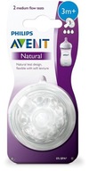 Cumlík Philips Avent 2 ks pre fľašu Natural 3 m+ stredný prietok