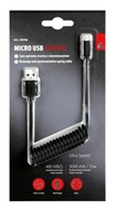 Špirálový kábel Usb - Micro USB 22-100 cm Čierny