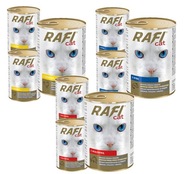 Mokré krmivo pre mačky RAFI CAT - mix 3 príchutí - 9x415g plechovka