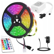 LED PÁS 5M RGB LEDS 5050 PÁS 230v 12v FAREBNÝ S DIAĽKOVÝM OVLÁDANÍM, VODEODOLNÝ