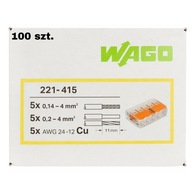 WAGO RÝCHLOSPOJKA 5x0,14-4mm2 221-415 100 ks