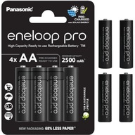 4x dobíjacie Nimh batérie Panasonic Eneloop PRO AA 2500mAh Japonsko