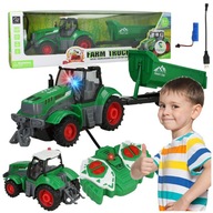 Veľký diaľkovo ovládaný traktor s prívesom s diaľkovým ovládaním RC Light Little Farmer