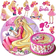 VLNÁVANÁ TORTA PRE BÁBIKU BARBIE + 7 ZNAKOV + TEXT