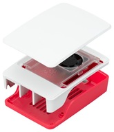 Oficiálne puzdro Raspberry Pi 5 – biele a červené s ventilátorom