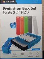 Ochranné BOXY na 3,5'' HDD 6ks Icy Box farieb