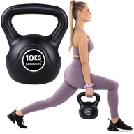 KETTLEBELL DUMBELL HMOTNOSŤ 10kg GUĽA ČINA ČIERNA