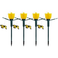 4x Solárna záhradná lampa LED TULIP BUTTERFLY