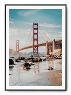 Plagát r 40x50 cm Golden Gate Bridge Water Beach Novinka