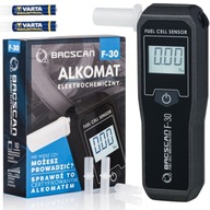 Alkohol tester BACSCAN F-30 + batérie + kalibrácia + náustky