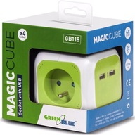 ELEKTRICKÝ PREdlžovací kábel MAGIC CUBE 4 ZÁSUVKY 2x USB 1,4m STOLNÝ HQ