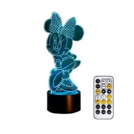 3D LED NOČNÉ SVETLO DARČEK NA DIAĽKOVÉ OVLÁDANIE MINNIE MOUSE