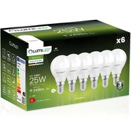 6x E14 P40 LED žiarovka 2,5W = 25W 249lm 4000K Neutrál 180° LUMILED