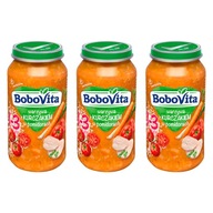 BOBOVITA Zelenina s kuracím mäsom v paradajkách 3x250g