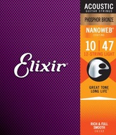 Elixir NanoWeb 80/20 Bronzové struny 12-strunové 10-47