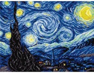 Plátno s potlačou na vyšívanie Starry Night 30x40