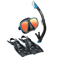 TUSA Powerview Mirror Mask+Snorchel+Plutvy UF21 veľkosti 36-42 čierno-modré