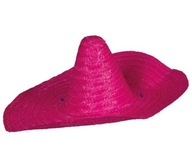 MEXICKÉ SOMBRERO, SLAMA RUŽOVÉ, 50 CM