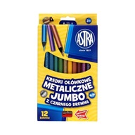 Jumbo Astra metalické 12-farebné ceruzkové pastelky