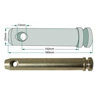 Centrálny konektorový kolík 25 mm dlhý 142 mm žula