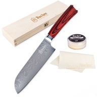 Kuchynský nôž Santoku z damaškovej ocele 18 cm BACHER