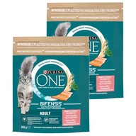 Purina ONE dospelý losos a celé zrná 2x800g