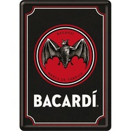 Kovová pohľadnica s logom Bacardi