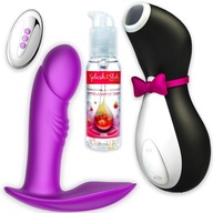 VIBRATOR originál PENGUIN MASSAGER králik PENGUIN GEL sada zážitkov SEX